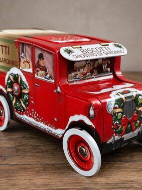 Biscotti Chiostro Di Saronno Empty Tin Cookies Amaretti Crunchy Retro Truck